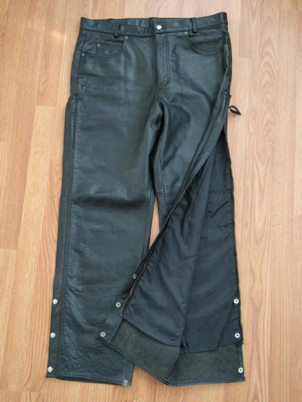 Black Leather Motorcycle Pants 40x32 FMC Superb!